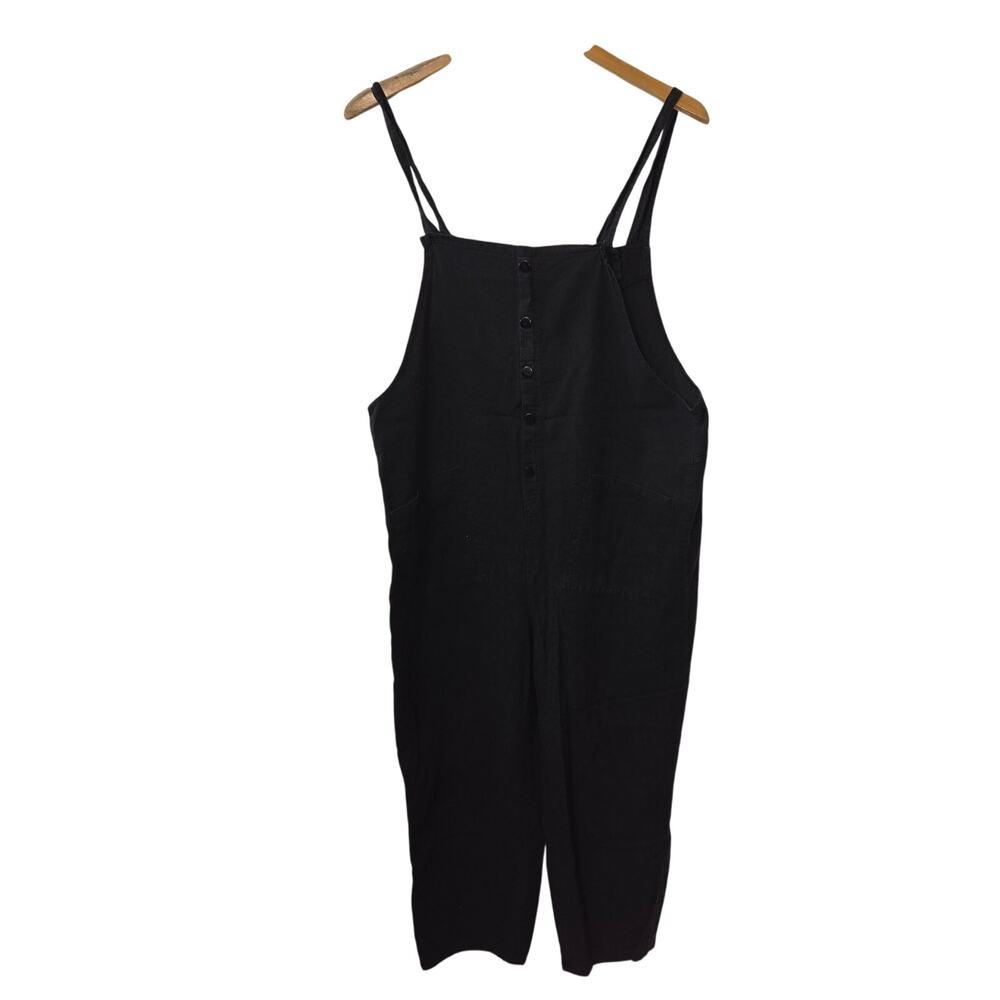 Zanzea Collection black ankle oversized overalls woman's size Medium
